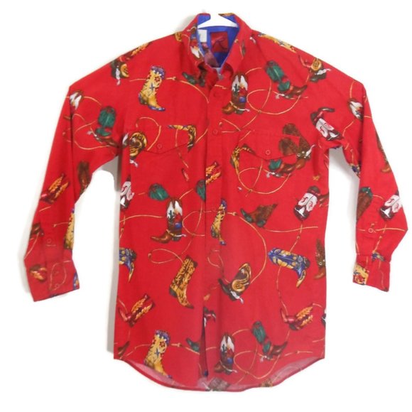 VTG Roper Western Button Down Shirt - Cowboy Boots - Picture 3 of 8